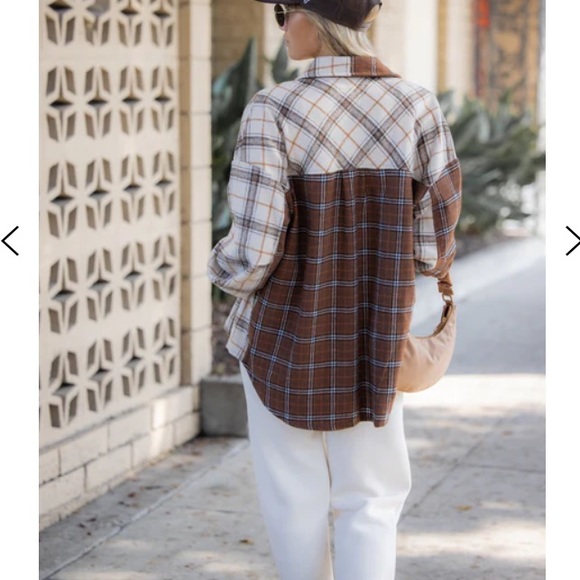 NWT AMARYLLIS | Plaid Contrast Shacket - Picture 4 of 8